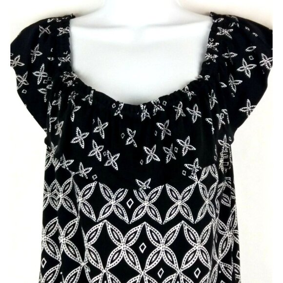 White House Black Market Tunic Top Sz Med Peplum Ruffle Neckline Beach Cover - Picture 2 of 6